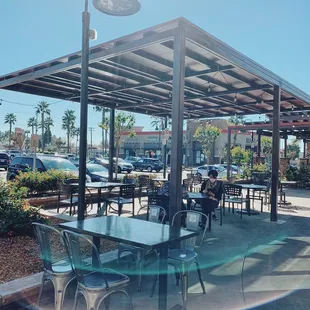 Outdoor seating at Sup Noodle Bar Buena Park