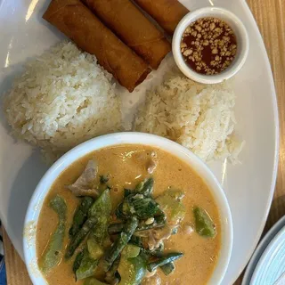 D. Peanut Curry Tofu and House Salad