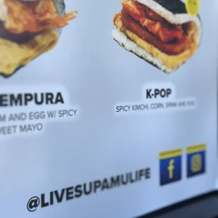 Menu and social media handle IG: @ammysalamii