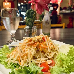 Papaya salad always hits the spot!