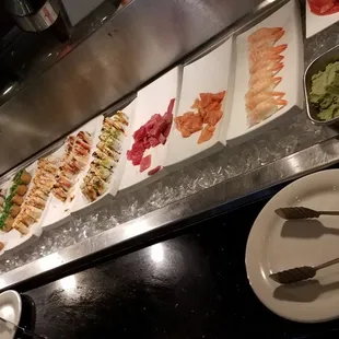 Sushi buffet line