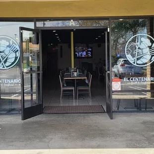  the entrance to a restaurant