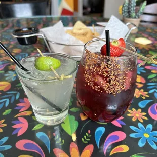 two drinks on a table