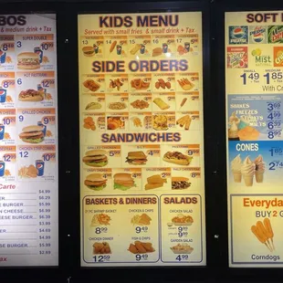 Drive Thru Menu