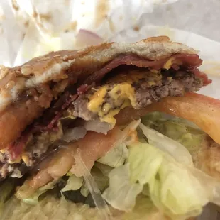A long black wavy/curly hair in my dark burger