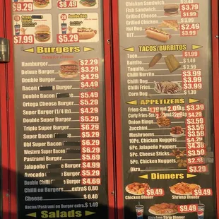 Drive thru menu 1/10/21