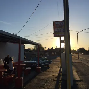 outside