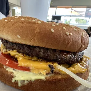 Double cheeseburger, special sauce, onions, tomatoes, cheese