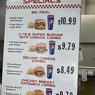 Daily Specials Menu