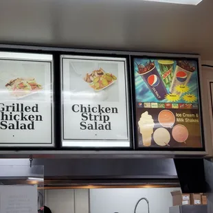 the menus