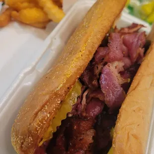 Pastrami sandwich - looks like they switched to a new type of bread.