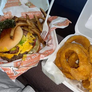 Mexican Burger w/ Onion Rings