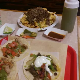 Tacos and the super nachos