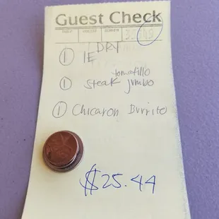 3 burritos $25.44