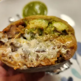 Super Burrito - carne asada super burrito cross section
