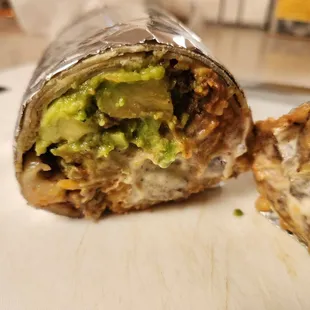 Super Burrito - carne asada super burrito cross section