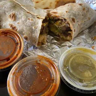 Carne Asada and Eggs Burrito