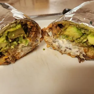 Super Burrito - carne asada super burrito cross section