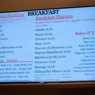 Super Burrito - menu