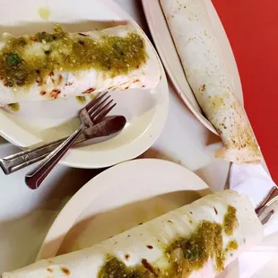 two plates of food on a table