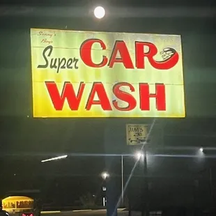 super car was sign and shampoo triple motor vac.