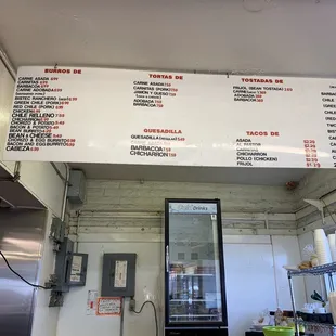 the menu