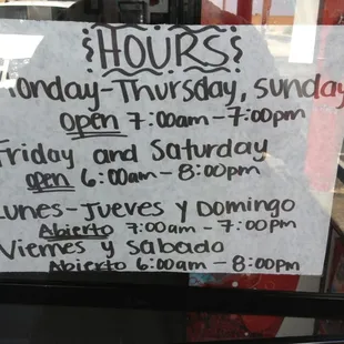 a sign in the window