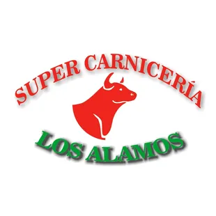 a red bull with the words super carniceria los alamos