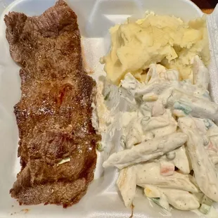 Carne Asada with a side of mashed potatoes - Yummmmmy!!!!