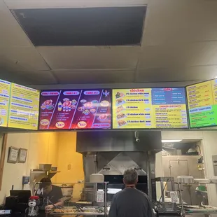 menus on the wall