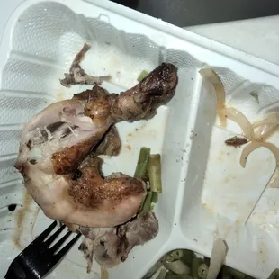 a fork in a styrofoam container