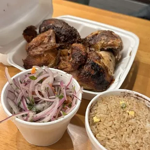 Whole chicken with 2 sides as I asked for