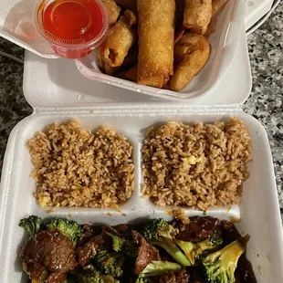 1. Beef Broccoli and Sweet and Sour Chicken Dinner Special