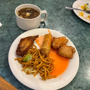 a plate of food on a table