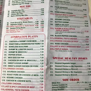 menu