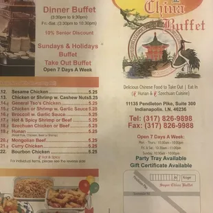 menu
