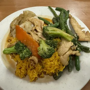 chicken, broccoli, and rice