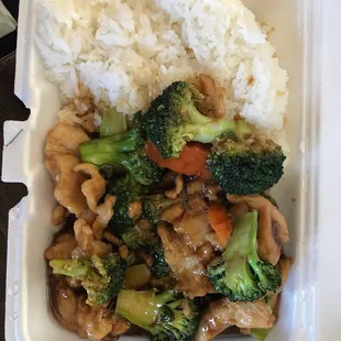 Lunch Chicken and Broccoli with steamed white rice
