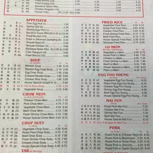 menu, sushi and sashimi