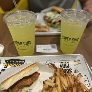 a hot dog and fries