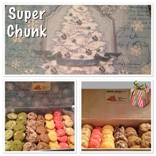 a variety of cookies in a box