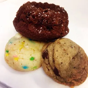 Yummmmm! Birthday cake, chocolate Kahlua cake, &amp; chocolate chip!