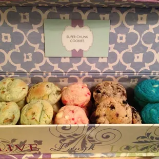Pistachio, strawberry, cookies &amp; cream, Cookie Monster blue velvet!