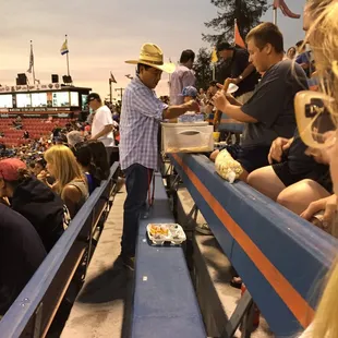 a crowd at a baseball game