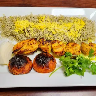 a plate of food on a table