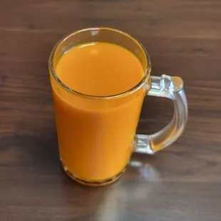 a glass of orange juice