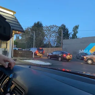 There are two cars in between us and what you see. And we are at the FRONT of the restaurant.