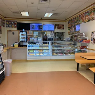 the inside of a restaurant