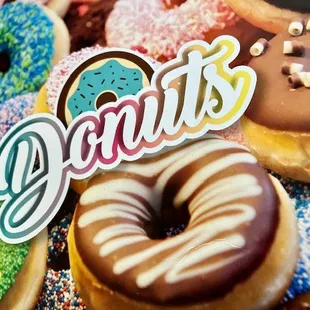 a variety of different flavored donuts