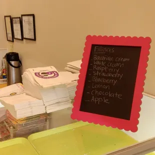 a menu on a chalkboard
